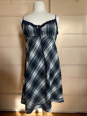 P.J. Salvage-Plaid Flannel Slip Dress Nightgown